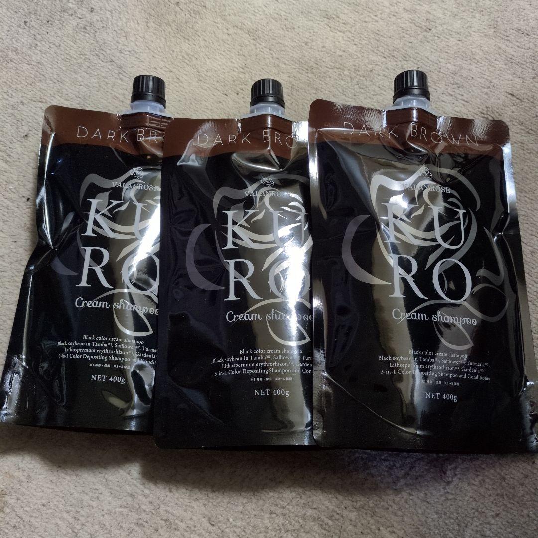 バランローズ KUROクリームシャンプー、ダークブラウン 3本