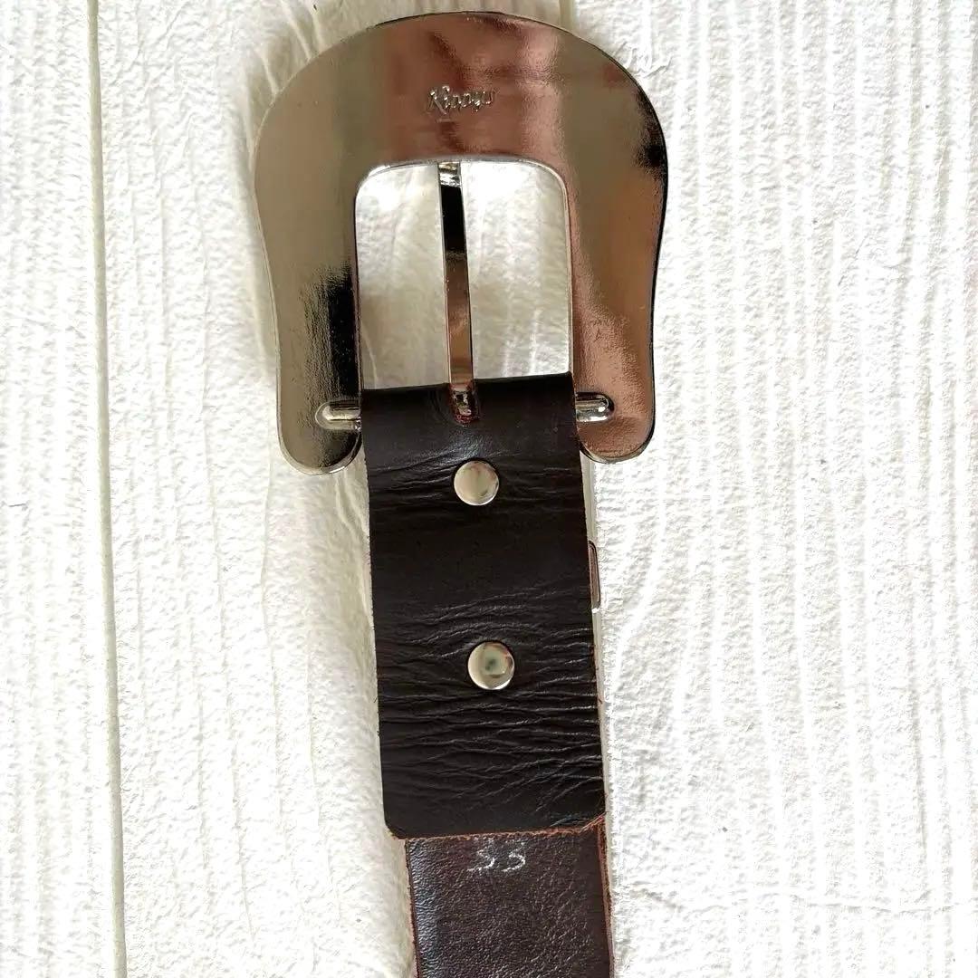 高級✨Kippys スワロフスキー スタッズ 装飾 ブラウンレザーベルト ピンク