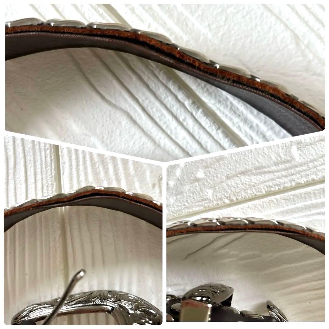 高級✨Kippys スワロフスキー スタッズ 装飾 ブラウンレザーベルト ピンク