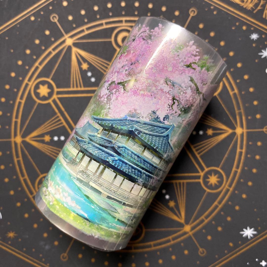 【9507】海外　5m巻　PETマスキングテープ　春景色　塔　装飾背景系