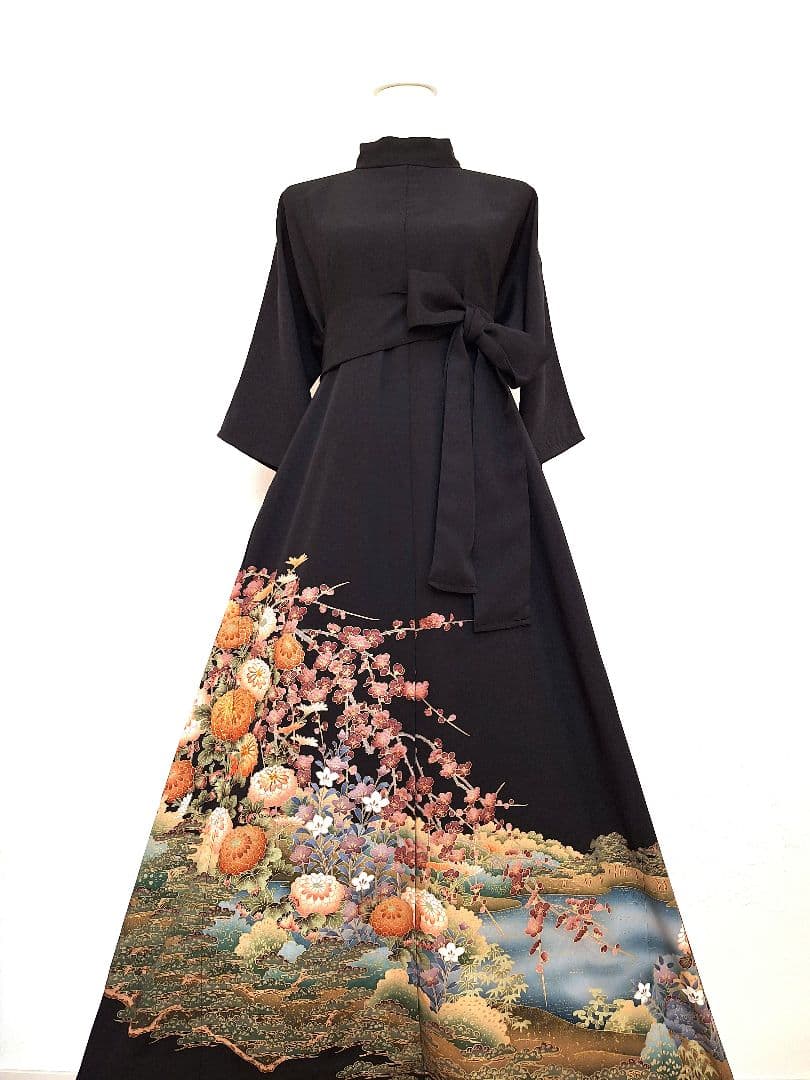 着物リメイクワンピース3682