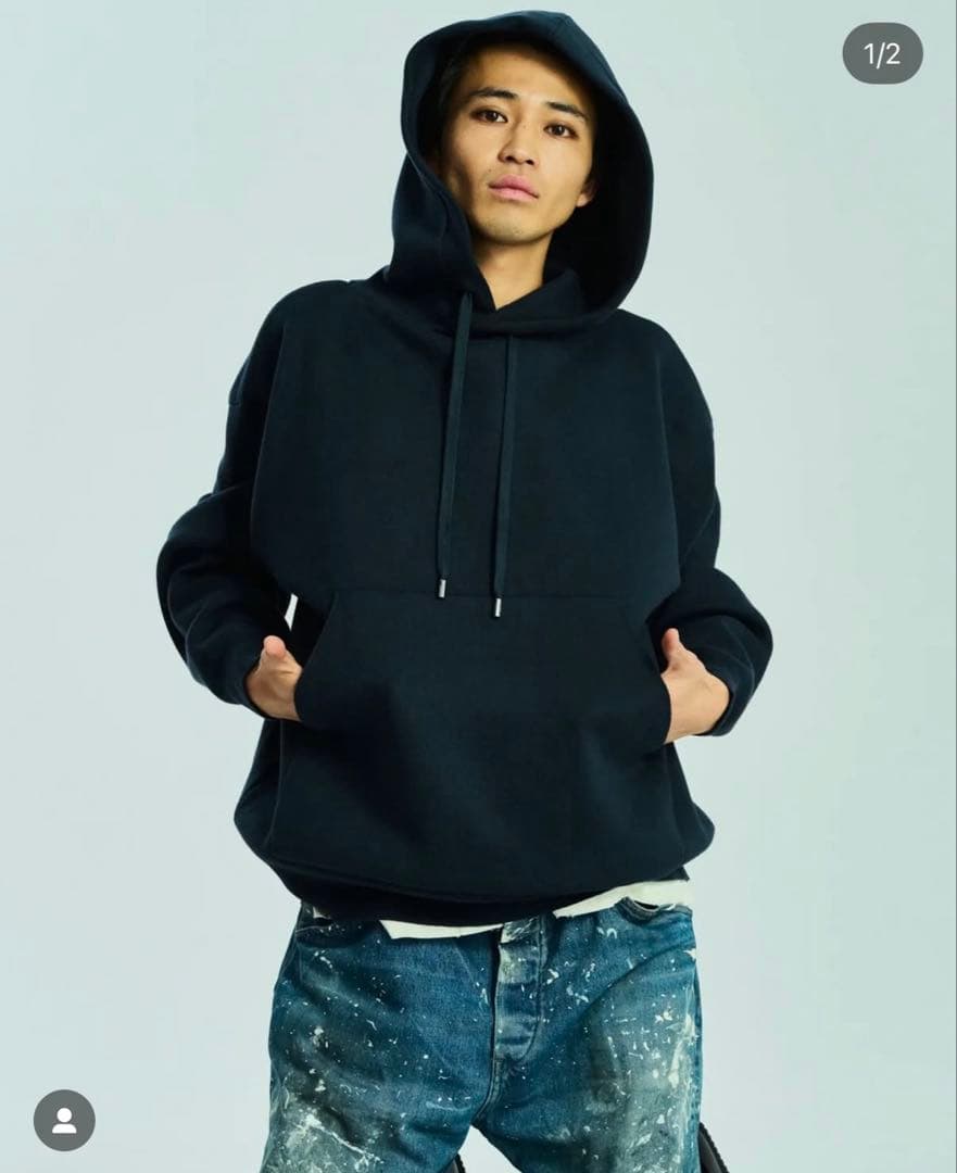 caban コットンカシミヤ　パーカー　ブラック