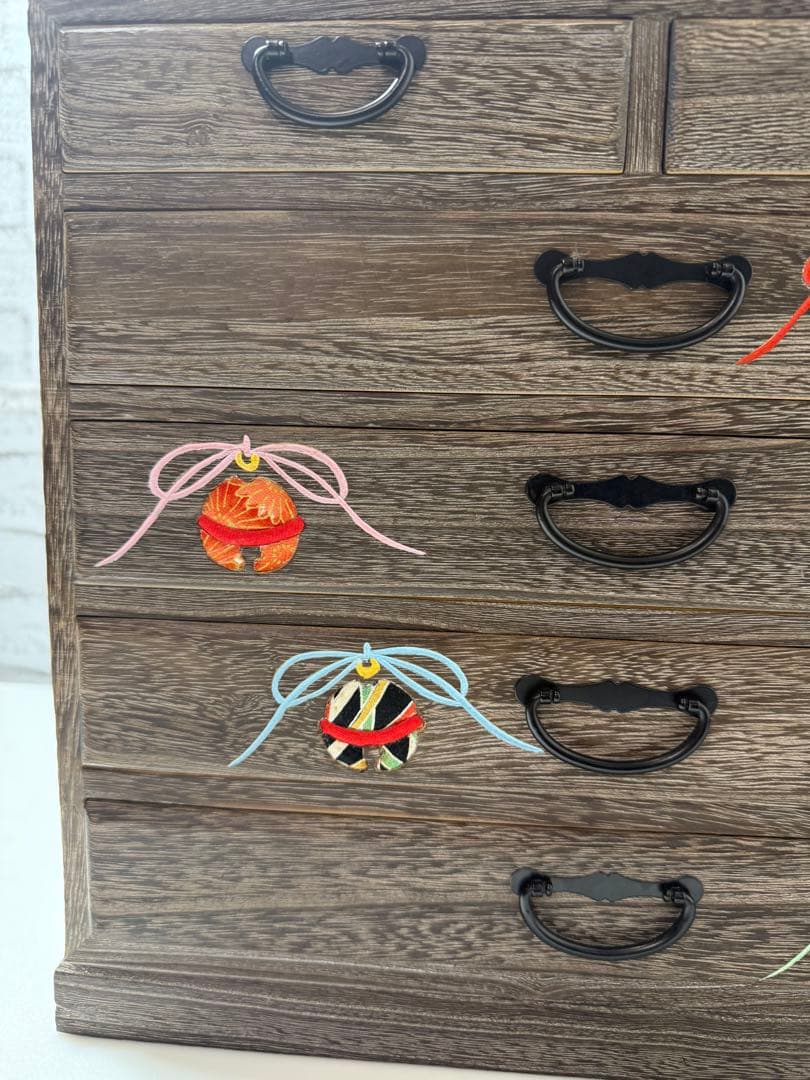 浅草 箱長 開きタンス 桐 鍵付 桐木目込み細工