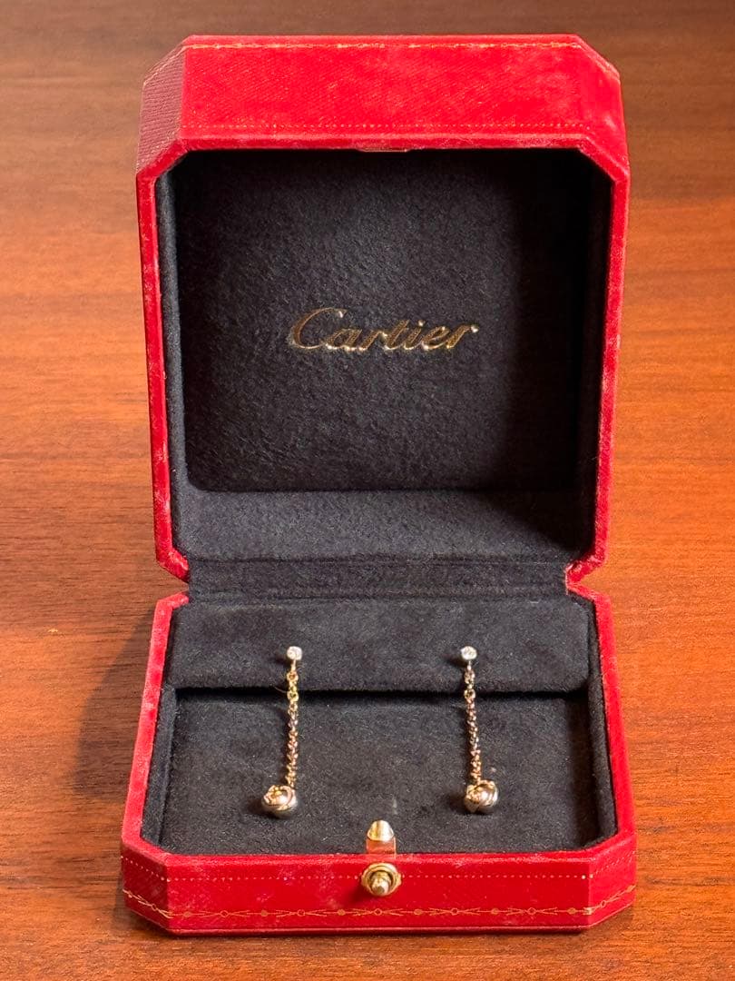 Cartier ピアス　パンピーユボール　スイングドロップチェーン　3カラー