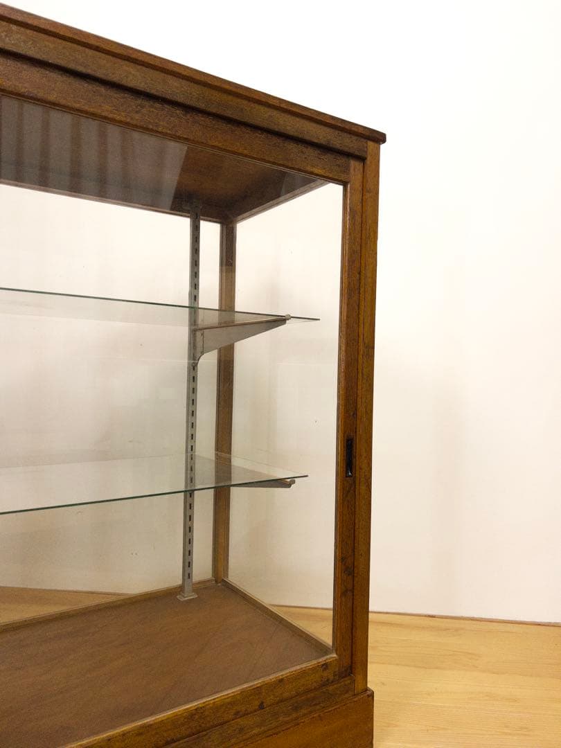 木枠　ガラス　ショーケース　横幅約151㎝　商店　M067　アンティーク　レトロ