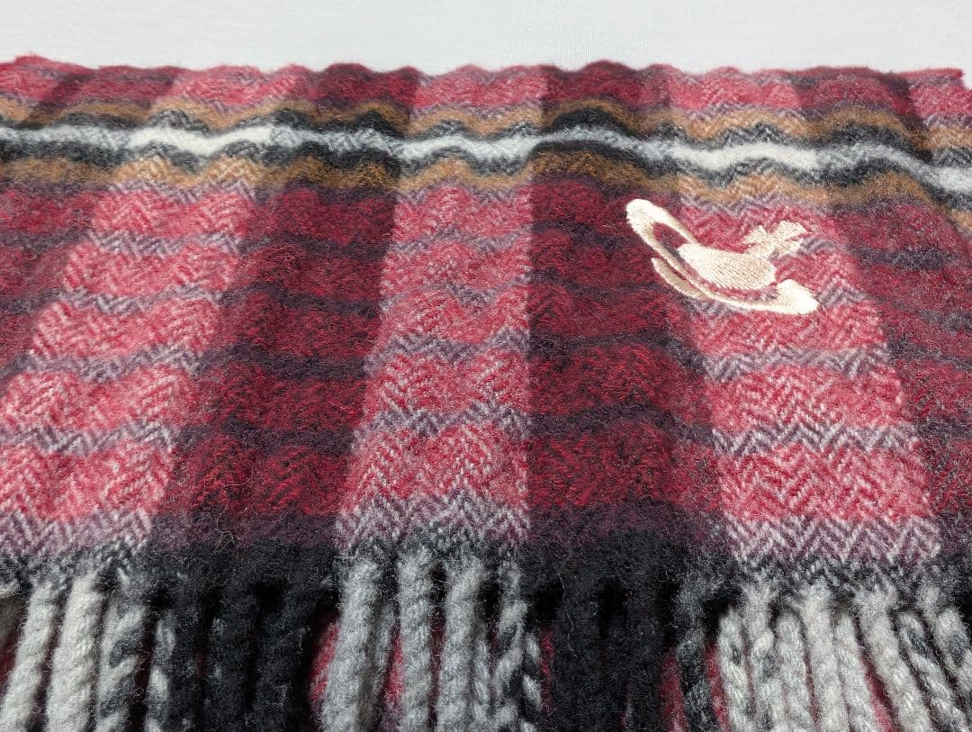 超美品ꕤ【Vivienne Westwood】オーブ刺繍チェック柄マフラー