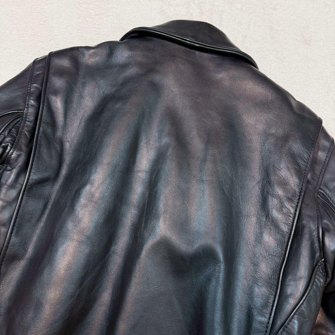 SCHOTT 642 ライダースジャケット USA製 ライナー付 ブラック 襟付