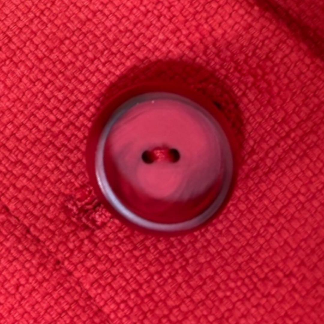 【美品】マックスマーラMaxMara STUDIO★ノーカラー★ミドルコートL赤