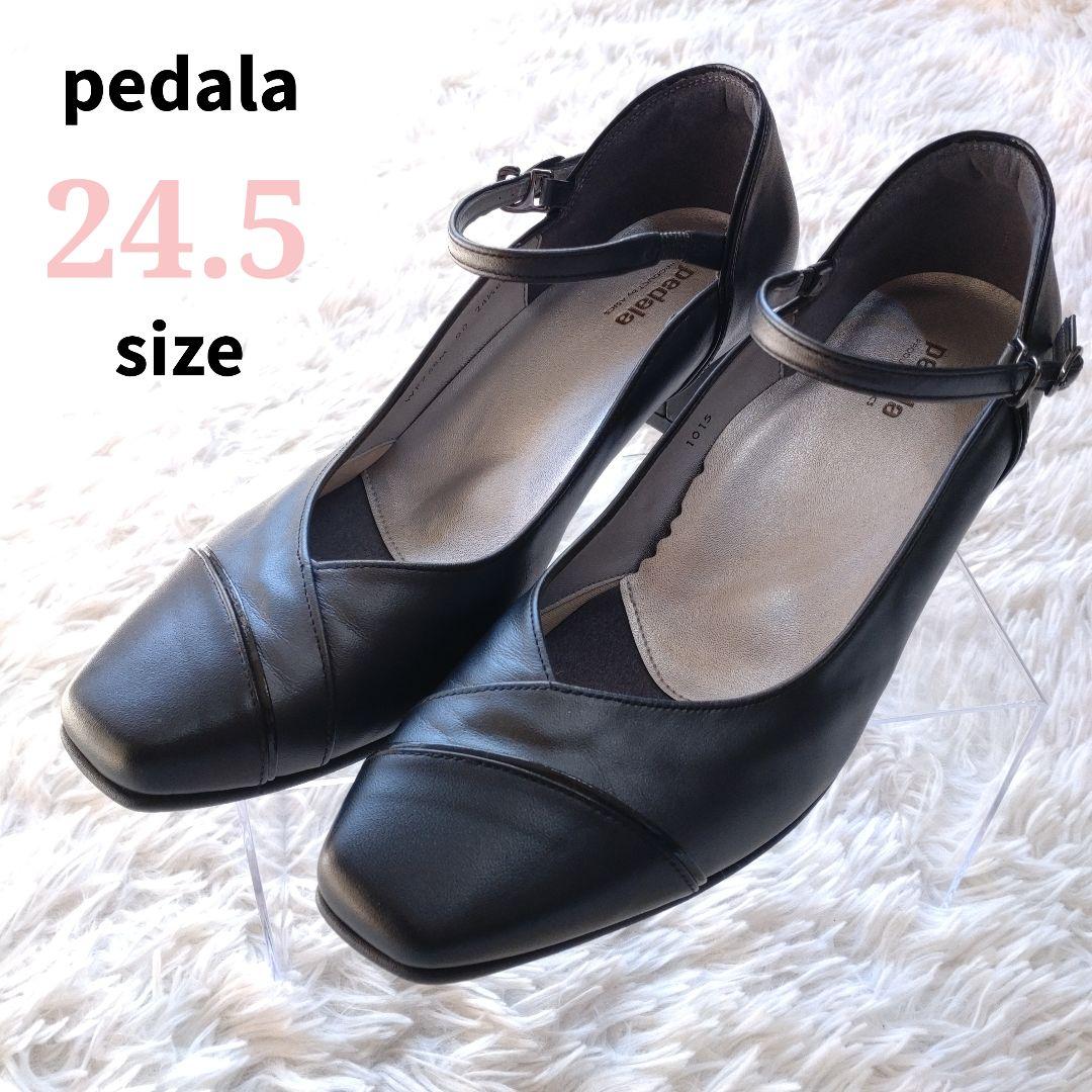 asics WALKING pedala パンプス 24.5㎝ EE 黒 レザー