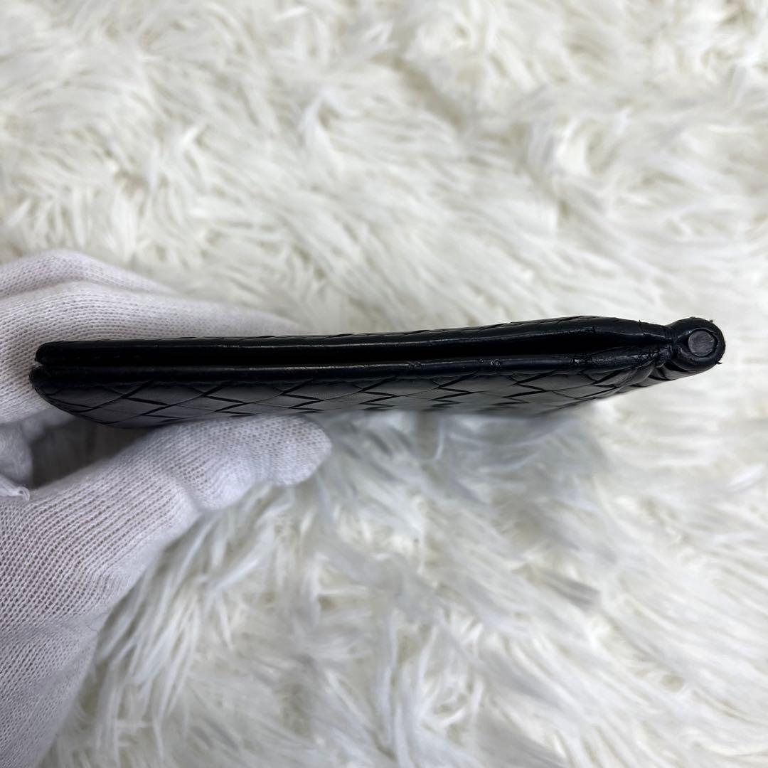 良品✨ ボッテガヴェネタ マネークリップ イントレチャート 黒 レザー 編み込み