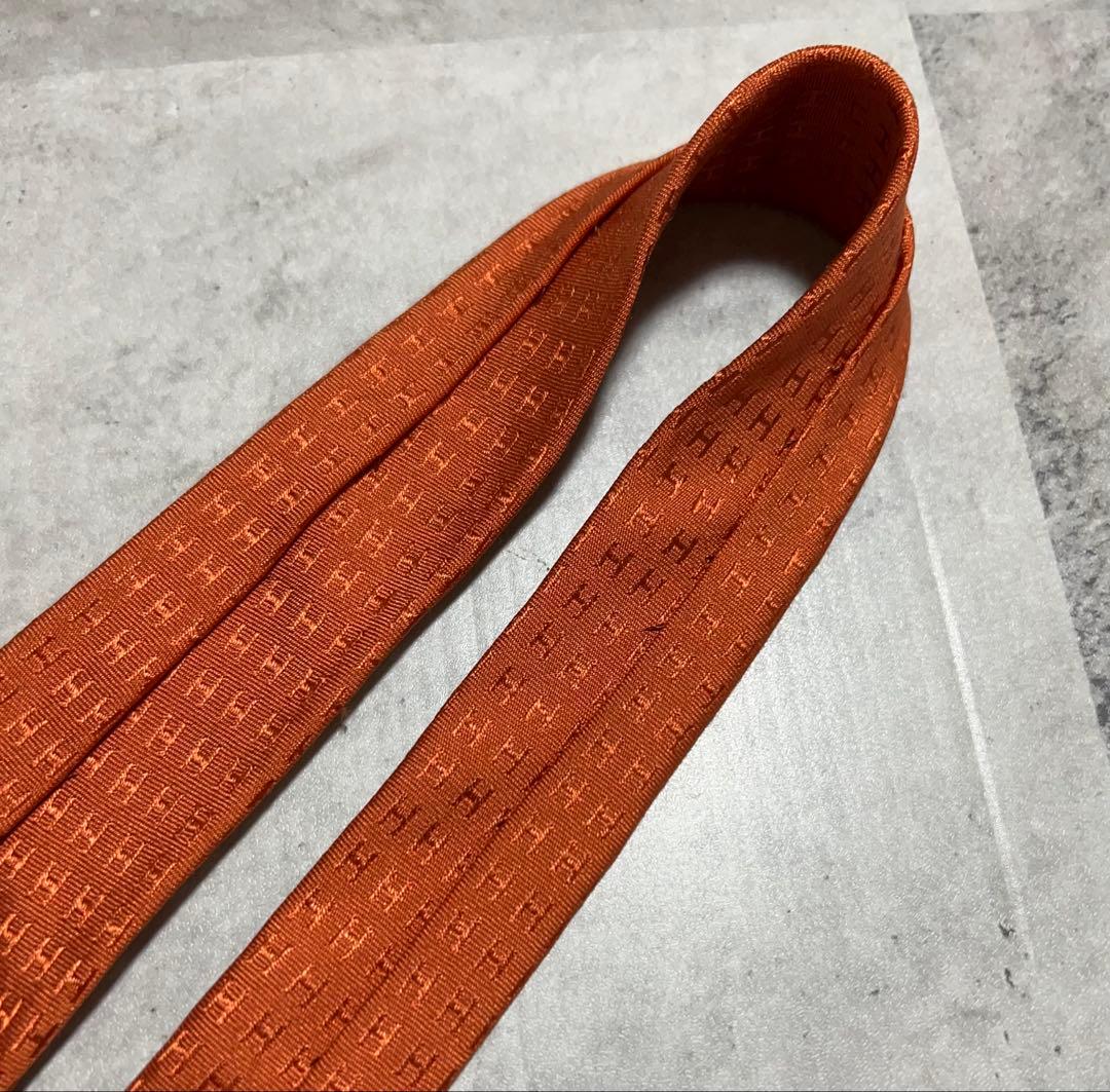 HERMES ネクタイ ハイブランド ファソネ オレンジ