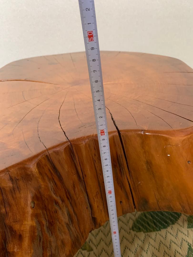 ヒノキ切り株テーブル、置き台