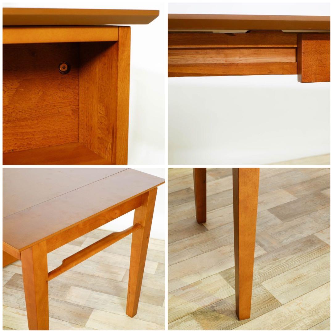 F 新品 ダイニングテーブル S 拡張 伸長 ブラウン 収納 エクステンション