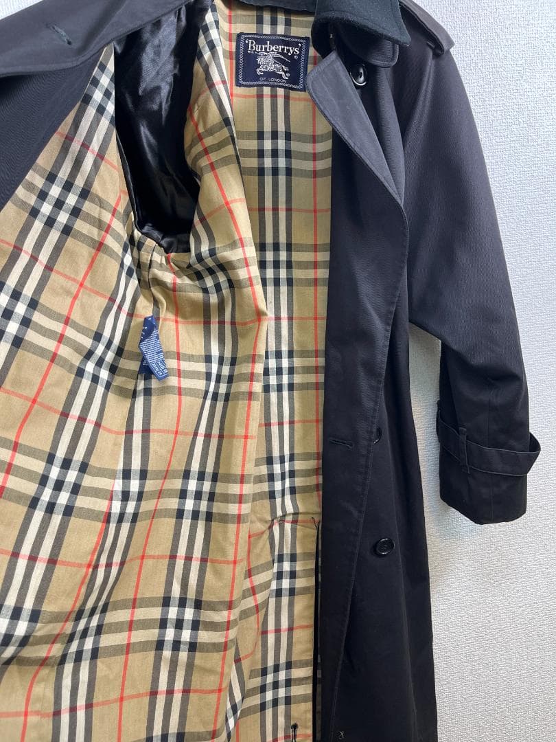 希少 Burberrys ライナー付 黒トレンチ メンズM〜L相当