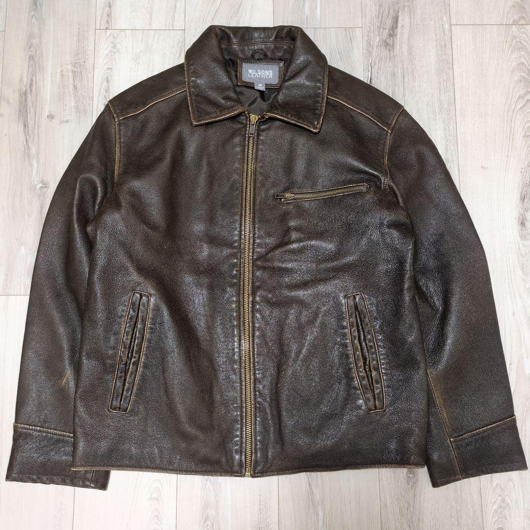WILSONS LEATHER 本革 レザージャケット ダークブラウン M
