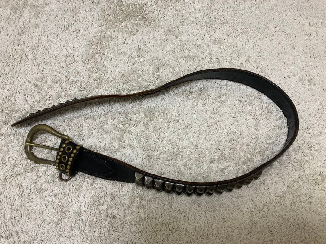 calee キャリーレザー ブラック ベルト スタッズ