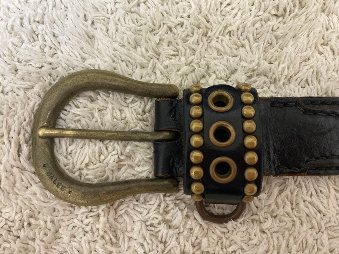 calee キャリーレザー ブラック ベルト スタッズ