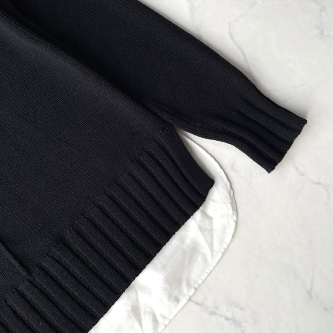 LAUREN RALPH LAUREN シャツドッキングニット ブラック XS