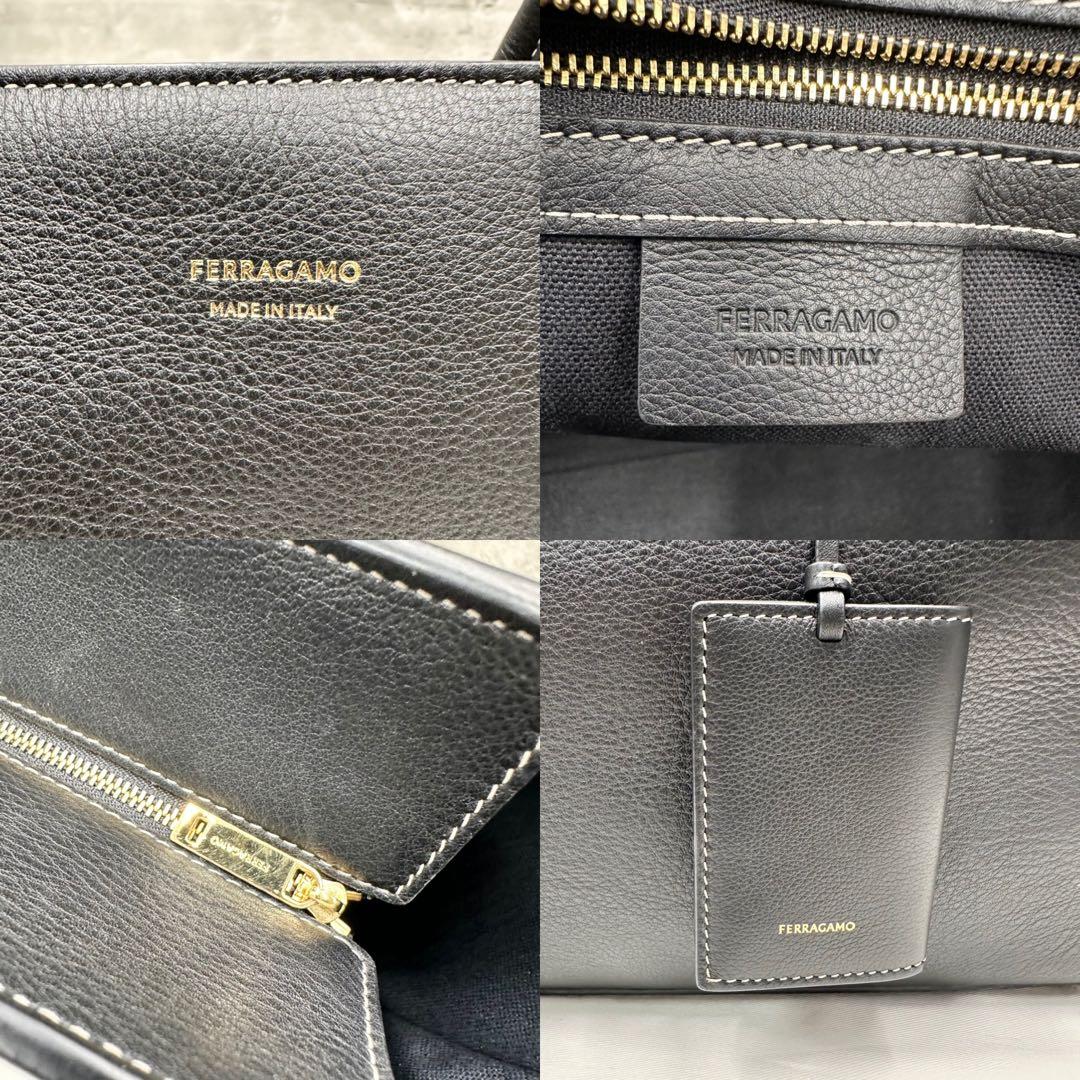 現行品/付属品完備✨ フェラガモ メンズ トートバッグ A4 大容量 黒色