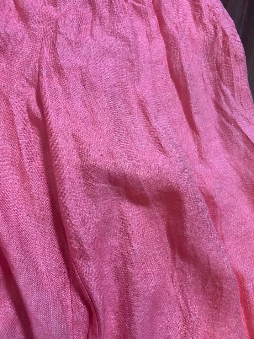 マイラン　ピンク　フリル付きピンクサロペット お直しありです。