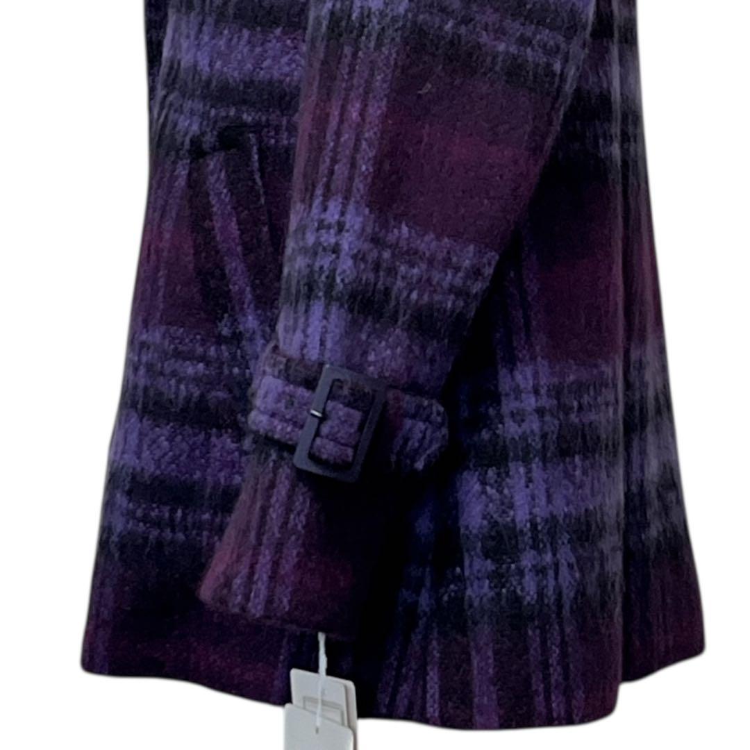 【新品】JUNO ジャケットコート　モヘア混　2way パープル　紫　軽量