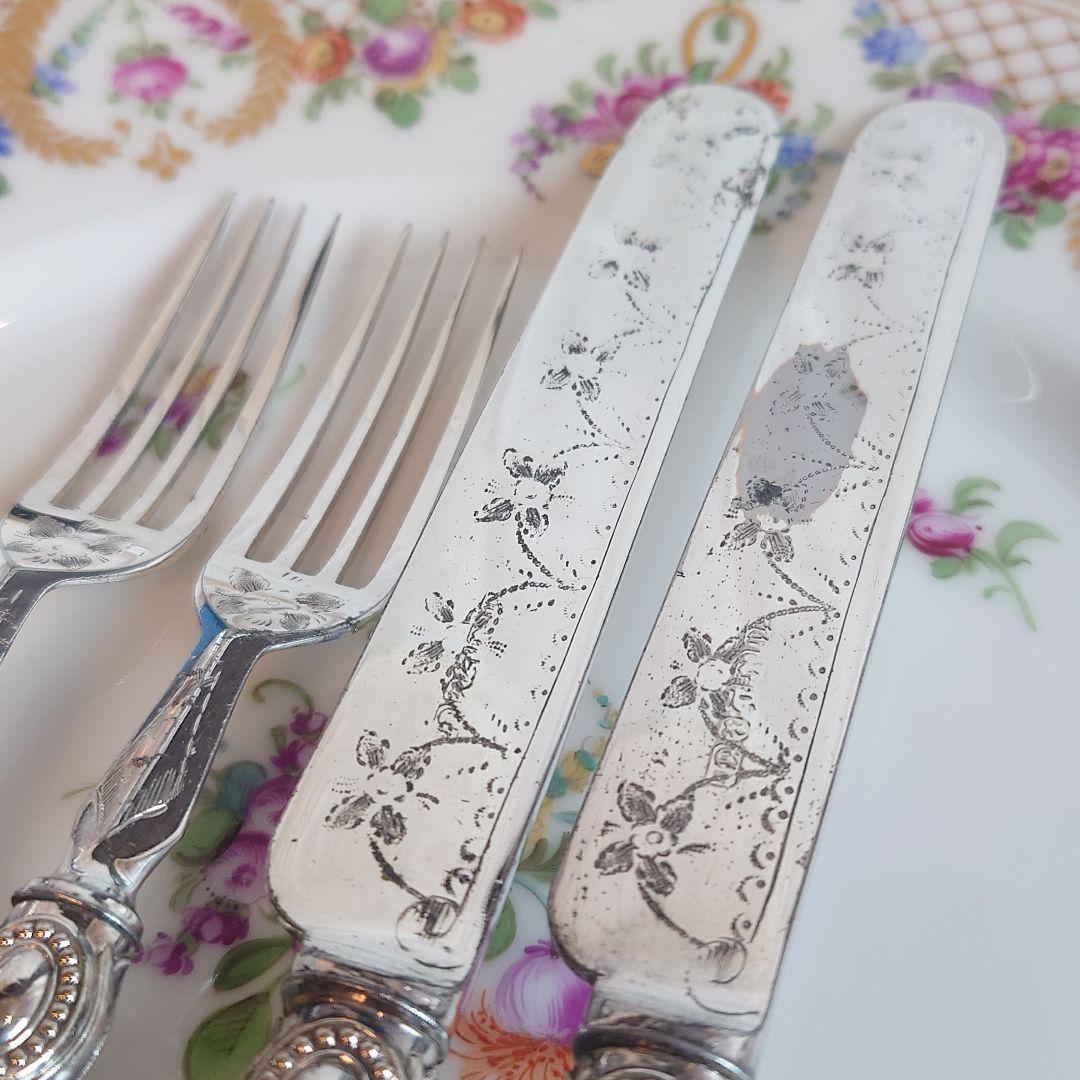白蝶貝　デザートカトラリー　アンティーク マザーオブパール　フォーク　ナイフ