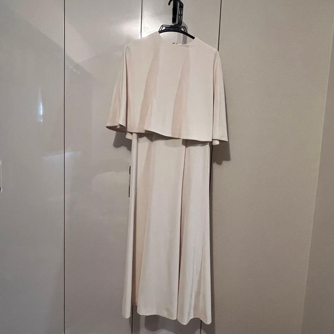 【美品】anuans 2way ケープナローワンピース M IVORY