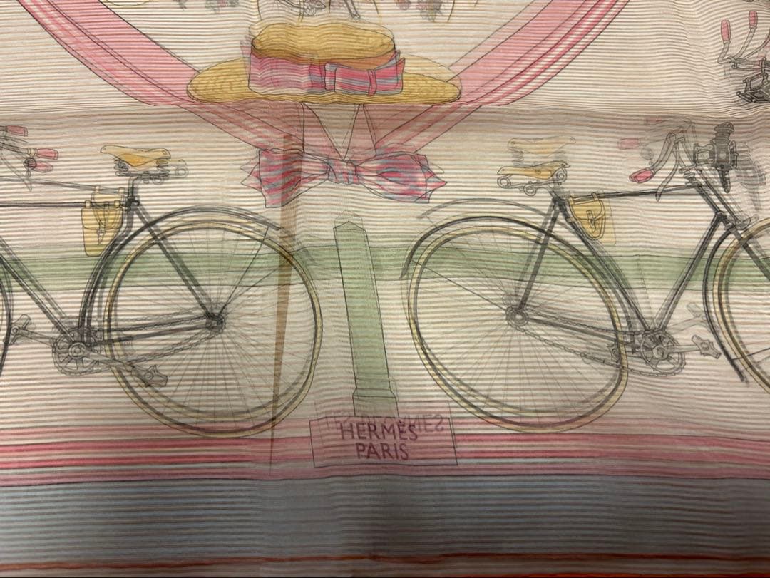 HERMES LES BECANES 自転車シルクスカーフ 70センチ 未使用