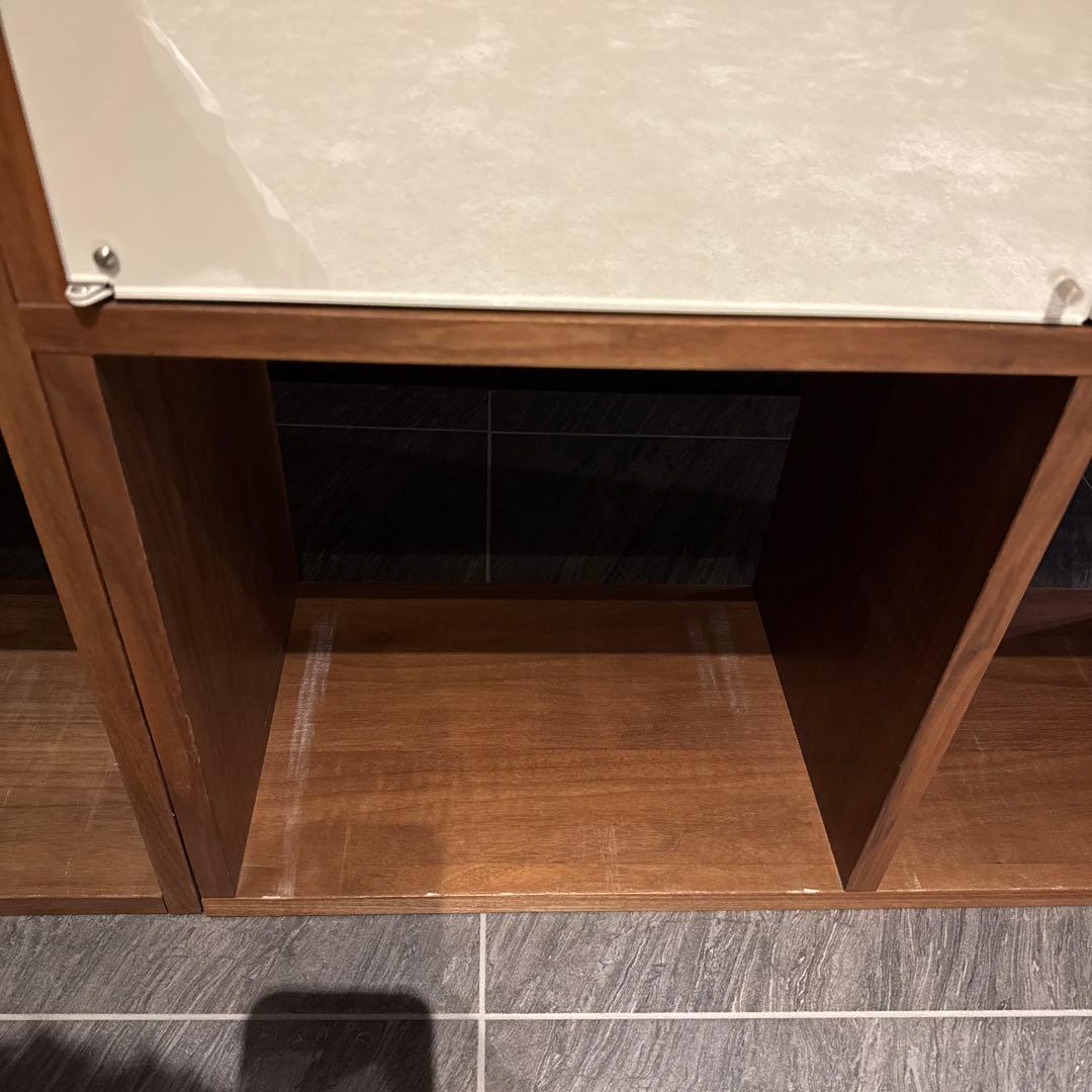 無印良品 スタッキングシェルフセット・１段×２列、３段×２列、ウォールナット