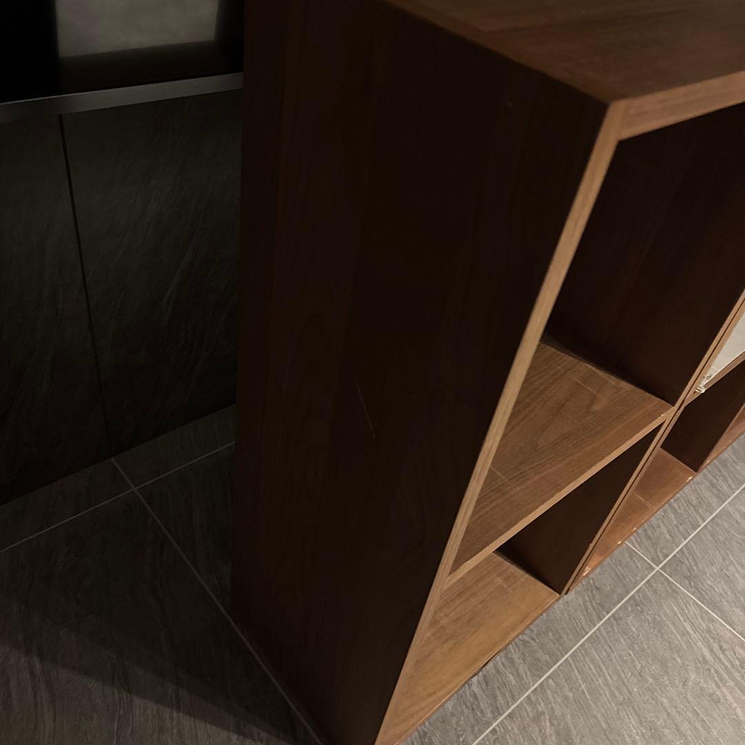 無印良品 スタッキングシェルフセット・１段×２列、３段×２列、ウォールナット