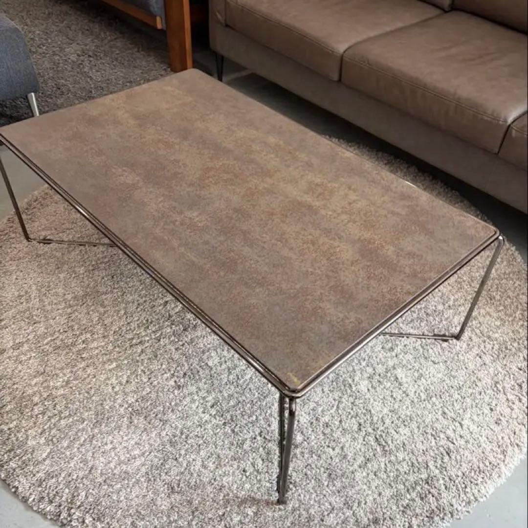 MARCAL コーヒーテーブル　セラミック天板　ブラッククロームフレーム