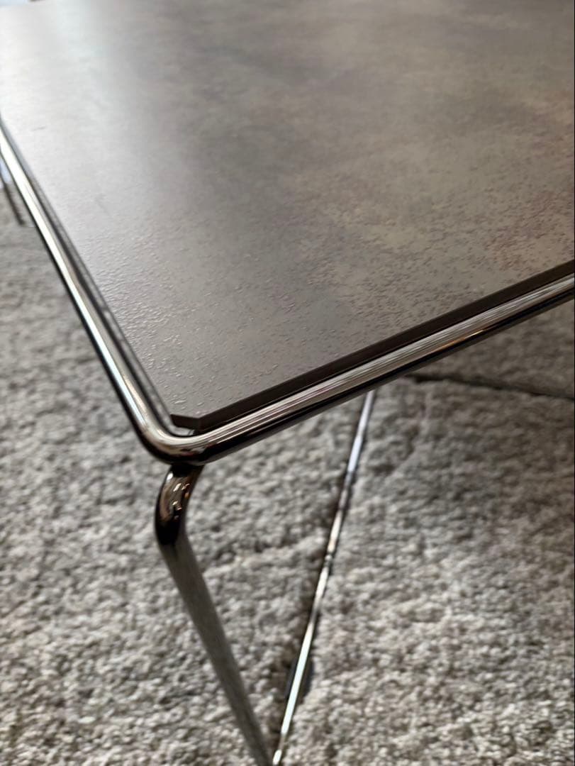 MARCAL コーヒーテーブル　セラミック天板　ブラッククロームフレーム