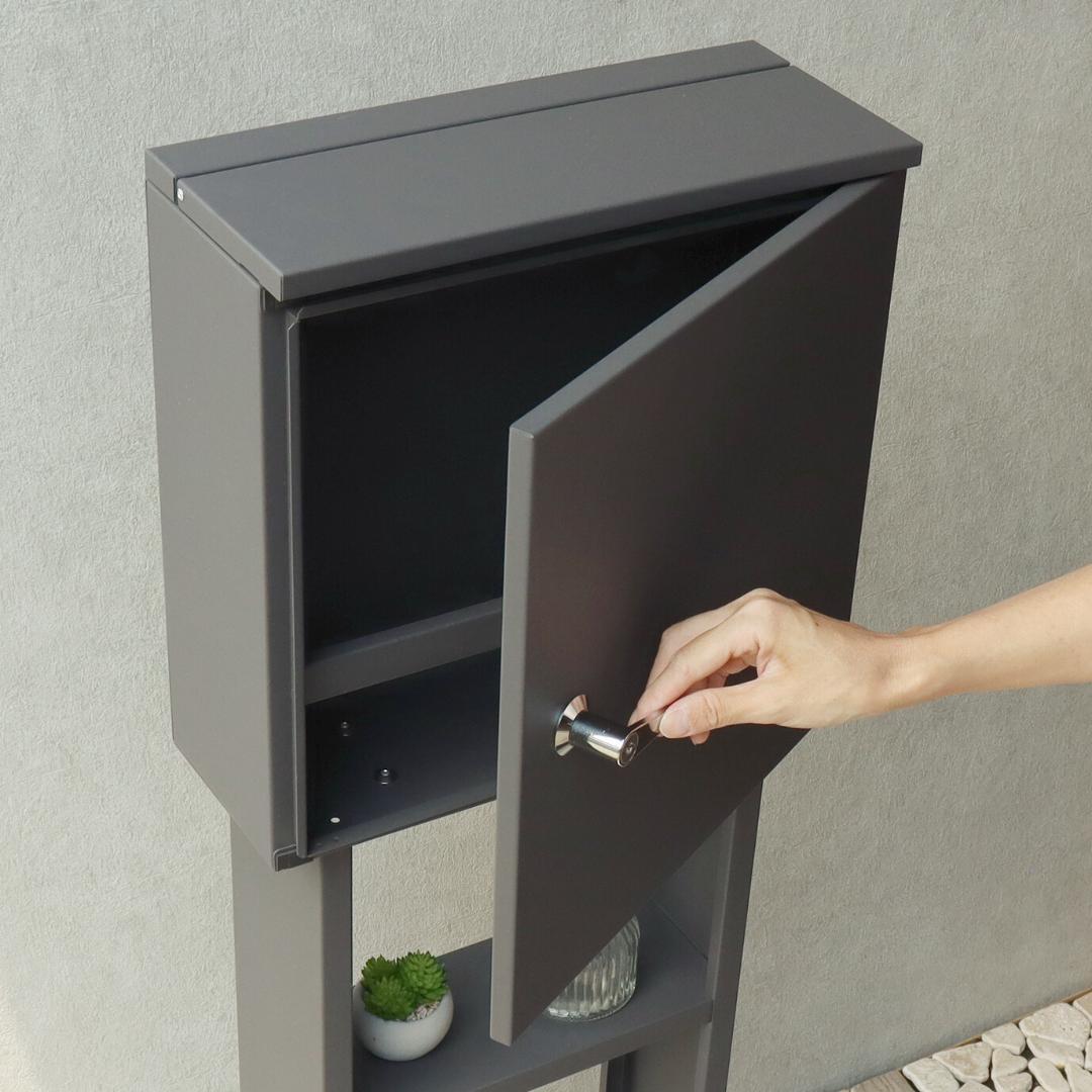 MJ PT AD　スタンドポスト　郵便ポスト　グレー
