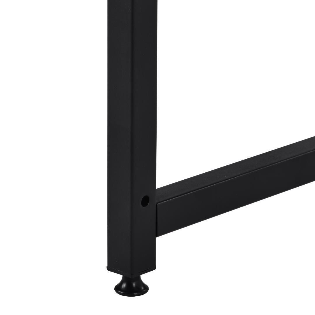 H型PCデスクロータイプ一体型ラック付きデスクワーク木製ブラウン