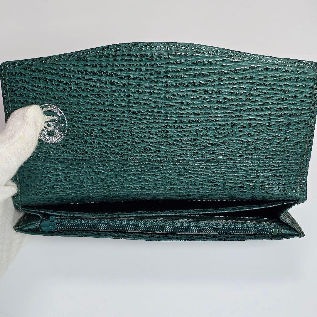 【​金運最強】ヨシキリザメ シャークスキン 長財布 名刺入れ セット 緑 希少