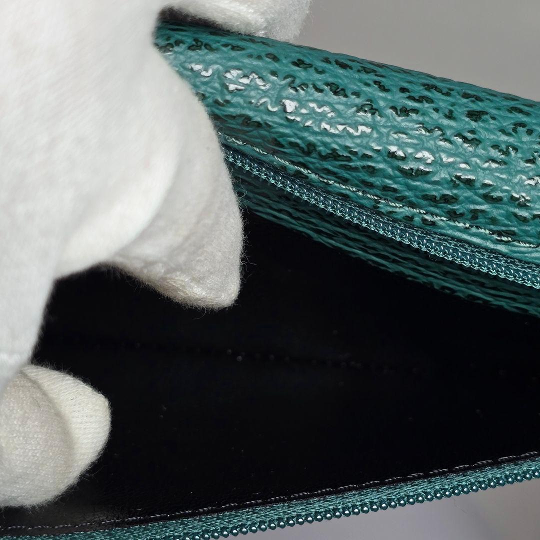 【​金運最強】ヨシキリザメ シャークスキン 長財布 名刺入れ セット 緑 希少