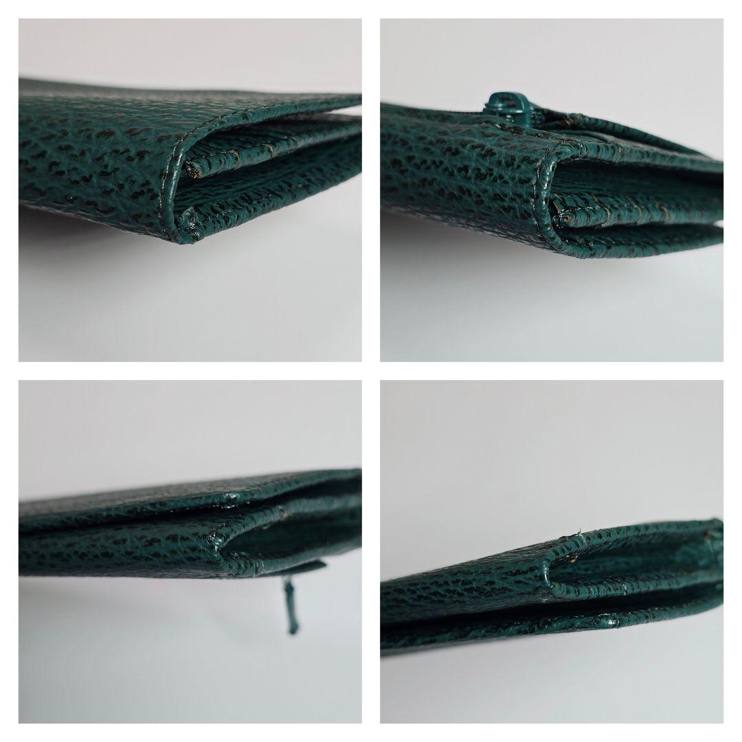 【​金運最強】ヨシキリザメ シャークスキン 長財布 名刺入れ セット 緑 希少