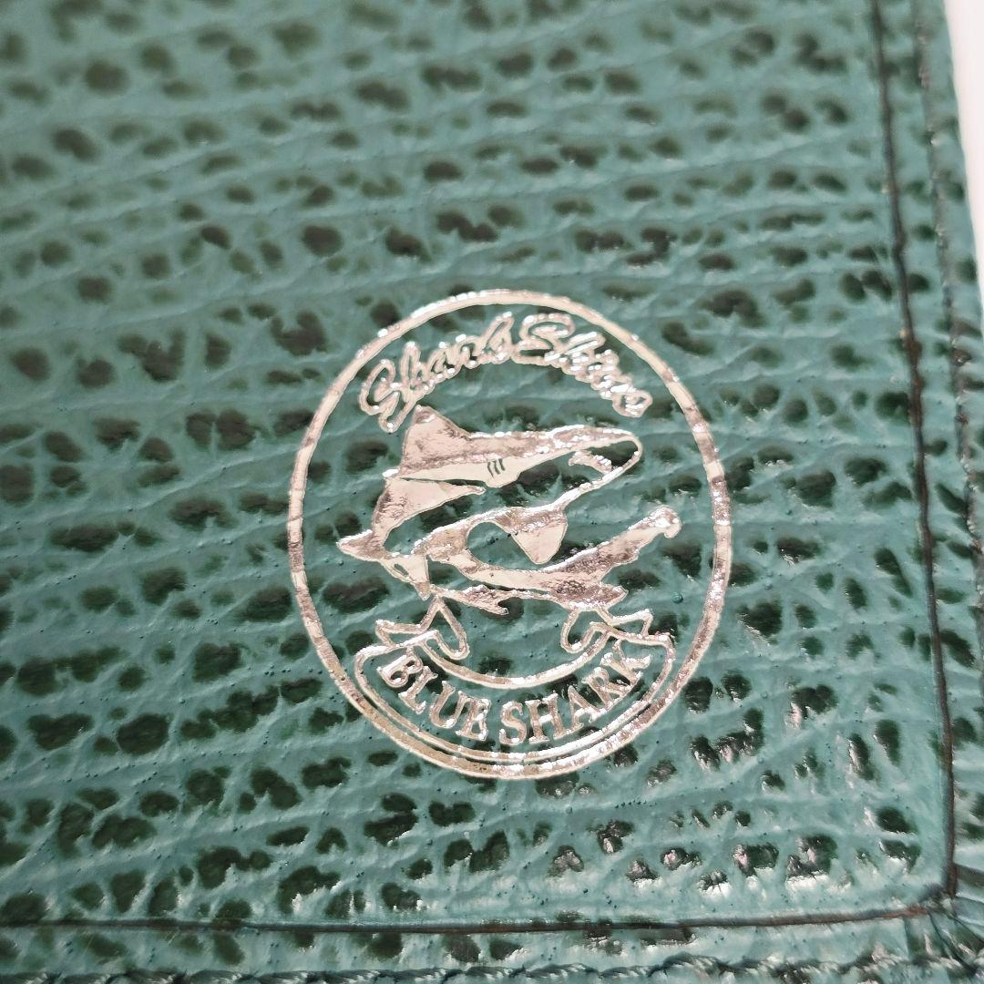 【​金運最強】ヨシキリザメ シャークスキン 長財布 名刺入れ セット 緑 希少