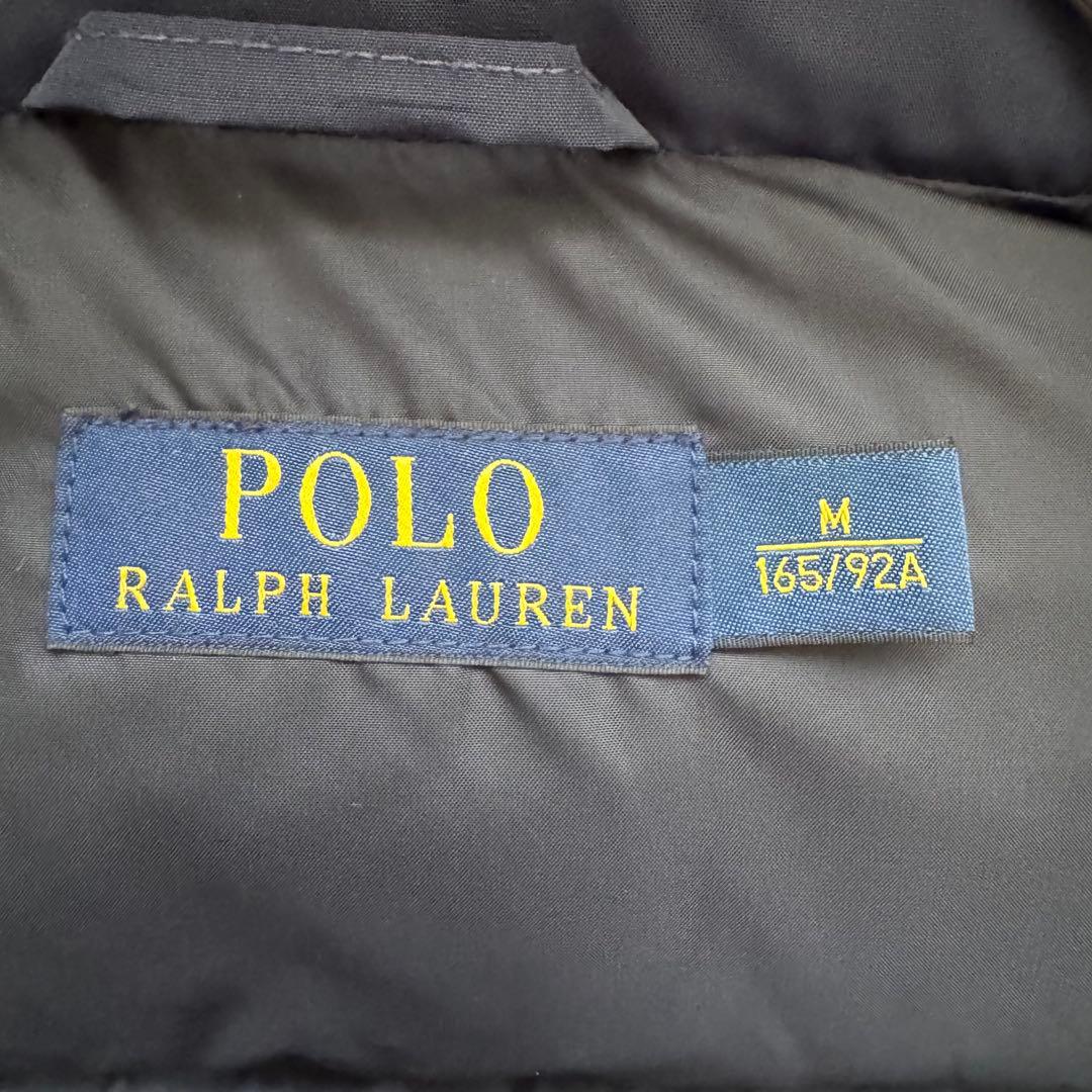 【ポロラルフローレン】 ダウンベスト ポニー フード ジップアップ M 紺