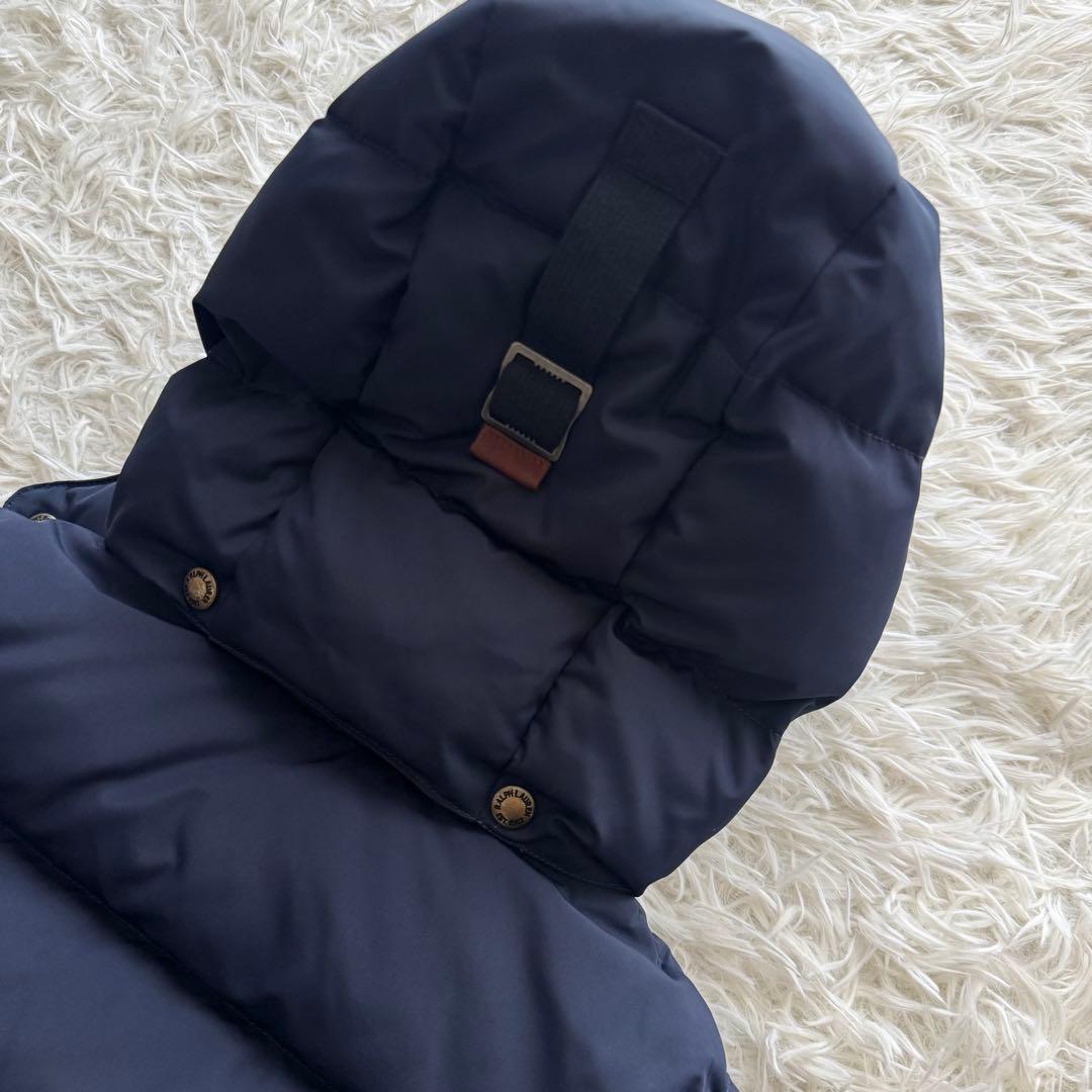 【ポロラルフローレン】 ダウンベスト ポニー フード ジップアップ M 紺