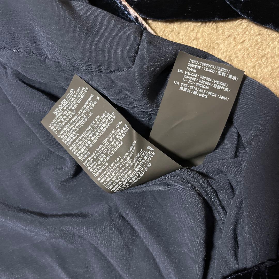 SAINT LAURENT　ダークブルー　ベロアベルベットシャツ　ほぼ新品　XL