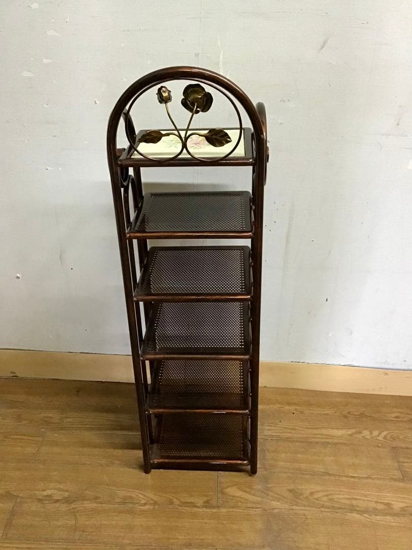 かっちゃん☆管315☆イタリア製☆アイアン製☆薔薇モチーフ☆スリッパラック