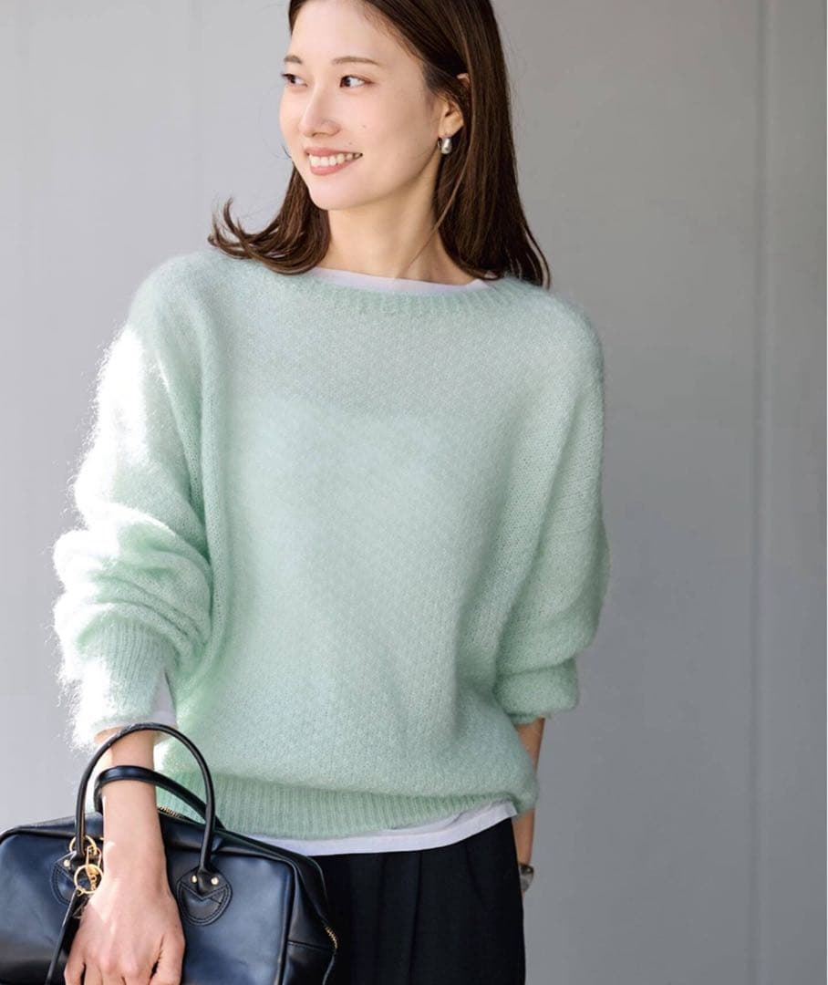 モヘヤ mix カノコ柄プルオーバー