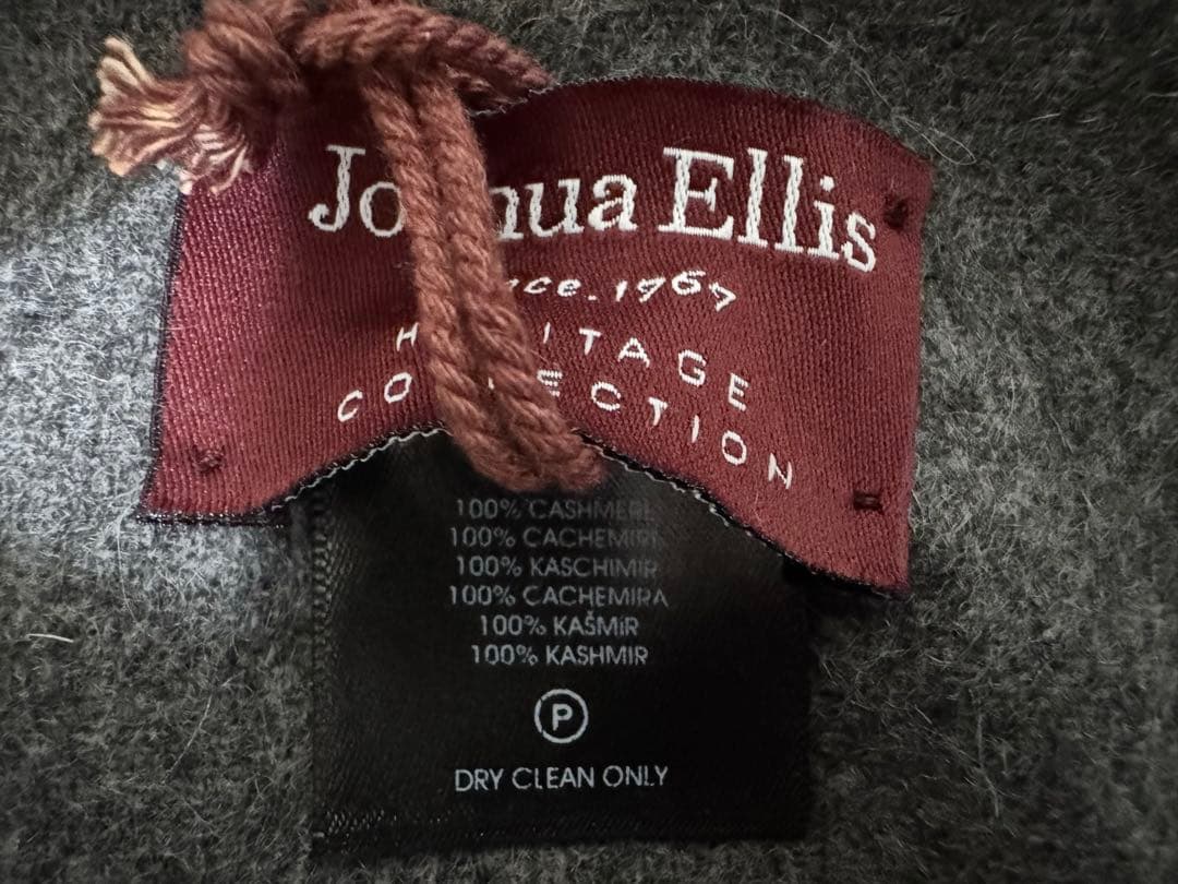 Joshua Ellis 100%カシミヤ マフラー チャコールグレー