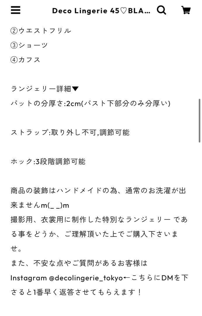 デコランジェリー45 即完売品 XSサイズ