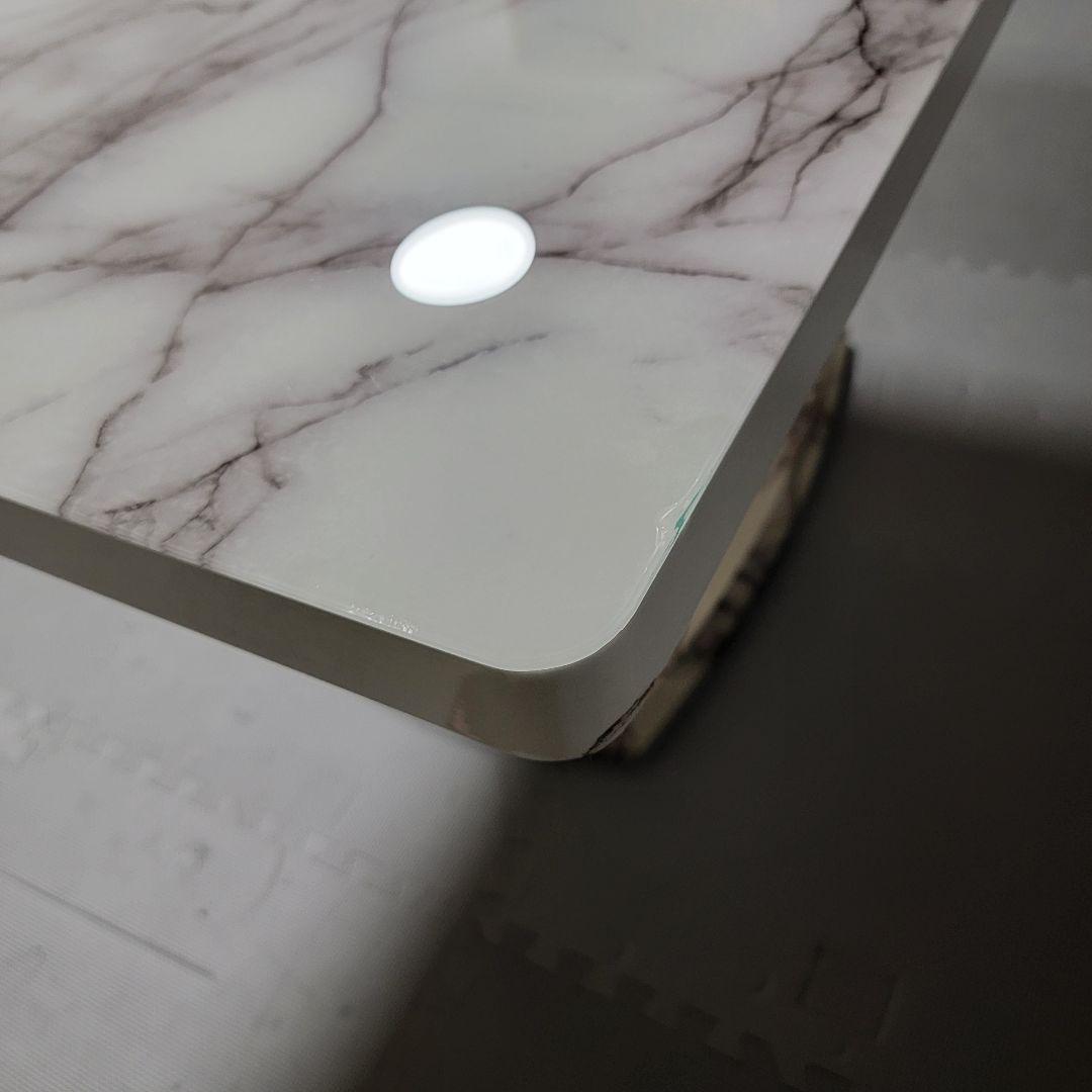 大理石調　エレガント　ダイニングガラステーブル