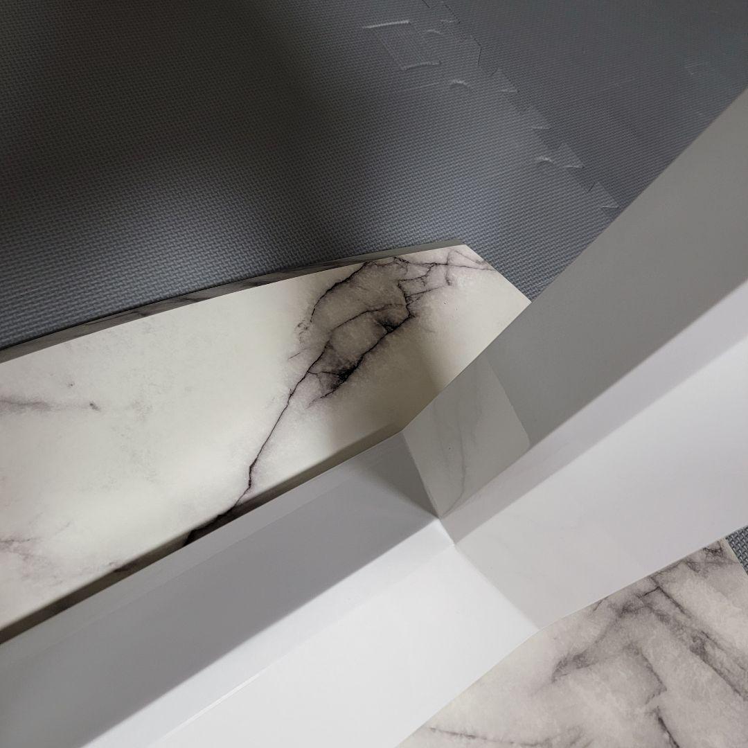 大理石調　エレガント　ダイニングガラステーブル