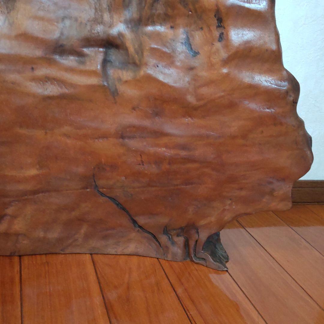 木彫り　虎の置物　一枚板　ヴィンテージ