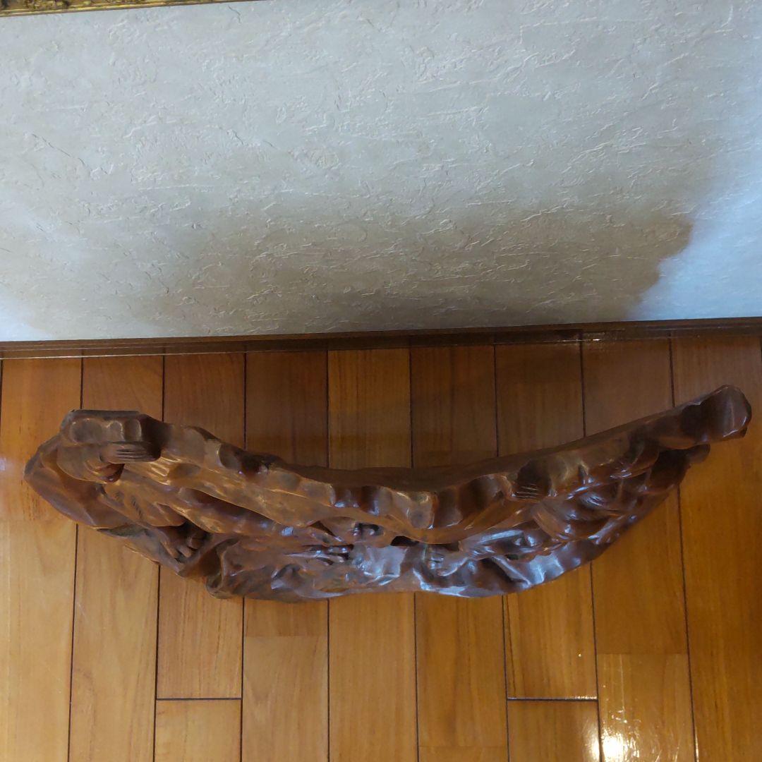 木彫り　虎の置物　一枚板　ヴィンテージ