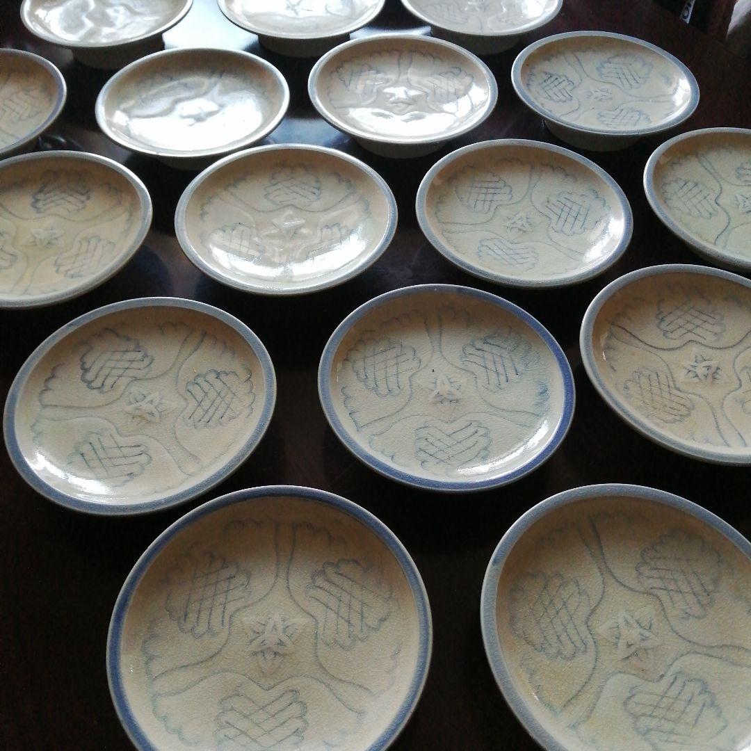 瀬戸焼　加藤華仙　御深井高台皿　19枚　16.5cm